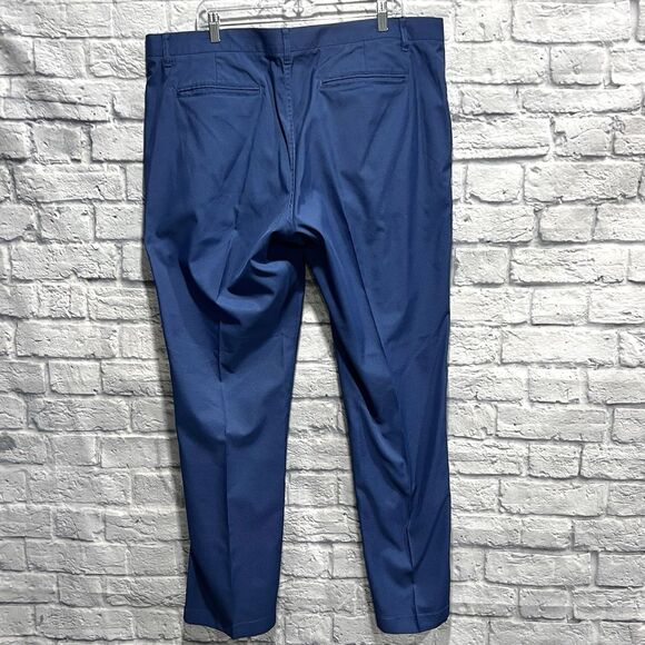 Bonobos Golf Pants Men Blue Straight Fit Micro Houndstooth‎ Zip Ankle Size 40X32 - Picture 3 of 13